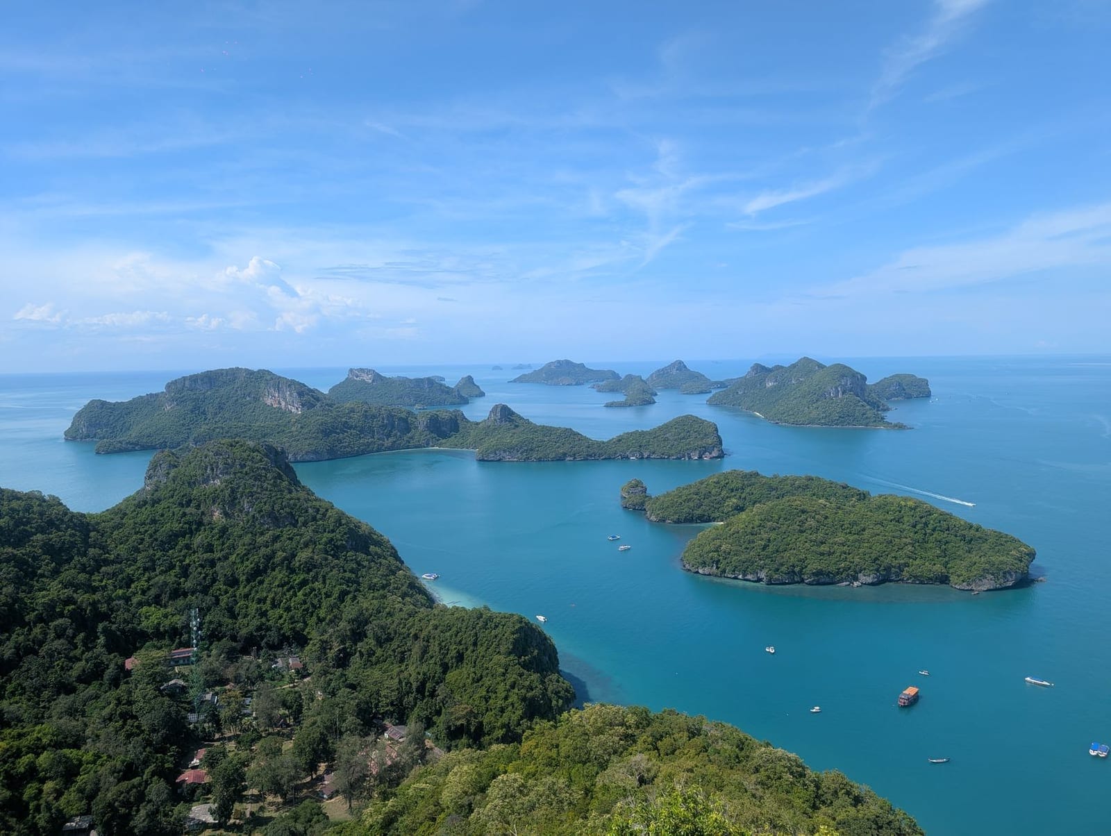 Aerial view of the islands of Ang Thong National Marine Park